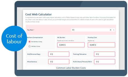 Calculoid Cost Web Calculator preview